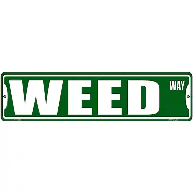 Weed Way Novelty Metal Street Sign 12" x 3" (MK)