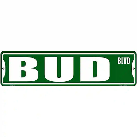 Bud Blvd Novelty Metal Street Sign 12" x 3" (MK)