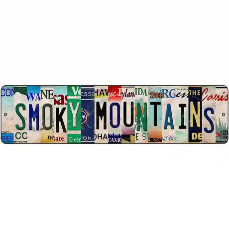 Smoky Mountains Strips Novelty Metal Street Sign 12" x 3" (MK)