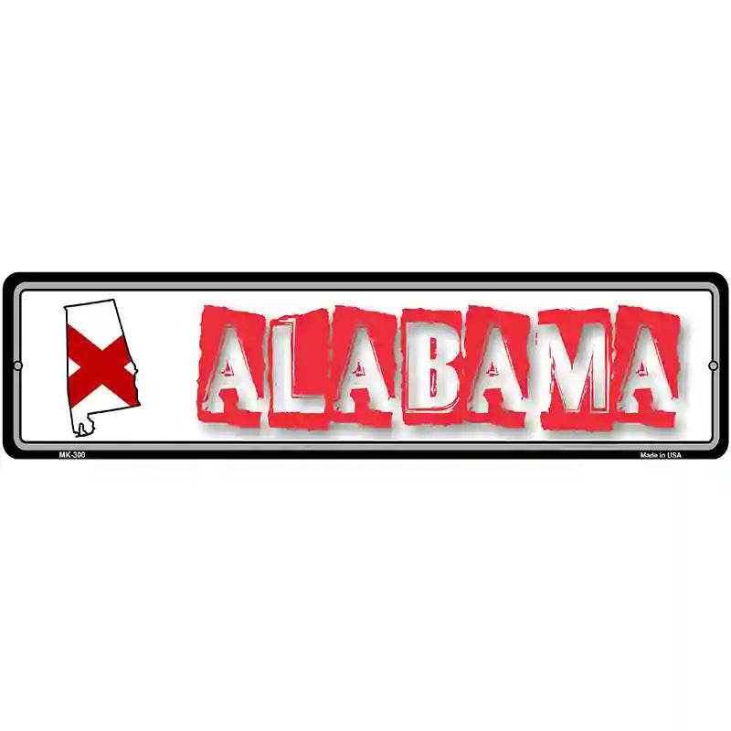 Alabama State Outline Novelty Metal Vanity Street Sign 12" x 3" (MK)