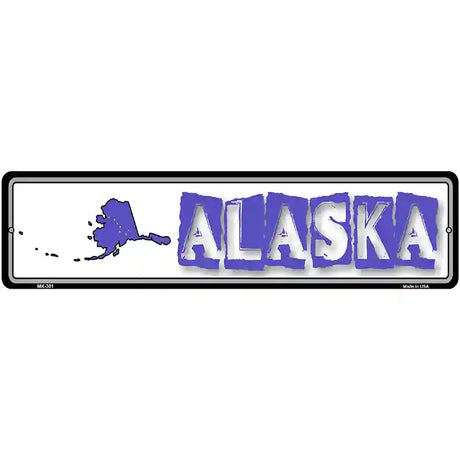 Alaska State Outline Novelty Metal Vanity Street Sign 12" x 3" (MK)