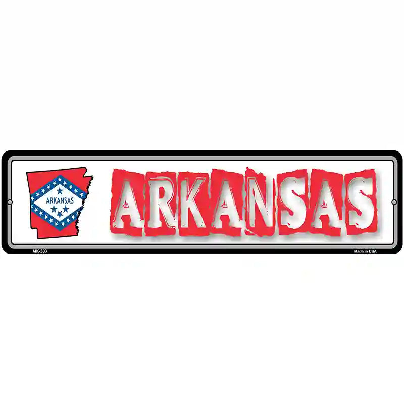 Arkansas State Outline Novelty Metal Vanity Street Sign 12" x 3" (MK)