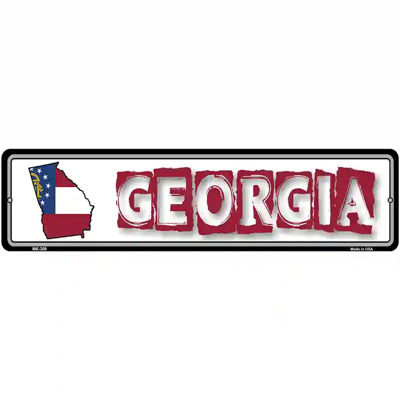 Georgia State Outline Novelty Metal Vanity Street Sign 12" x 3" (MK)