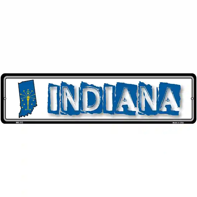 Indiana State Outline Novelty Metal Vanity Street Sign 12" x 3" (MK)