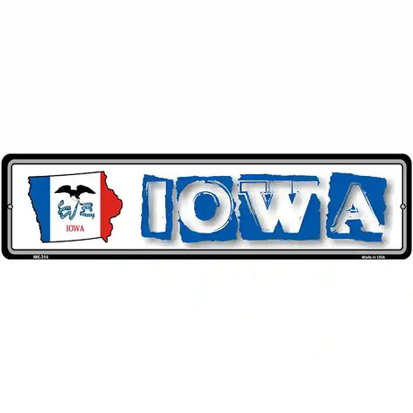 Iowa State Outline Novelty Metal Vanity Street Sign 12" x 3" (MK)