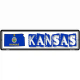 Kansas State Outline Novelty Metal Vanity Street Sign 12" x 3" (MK)