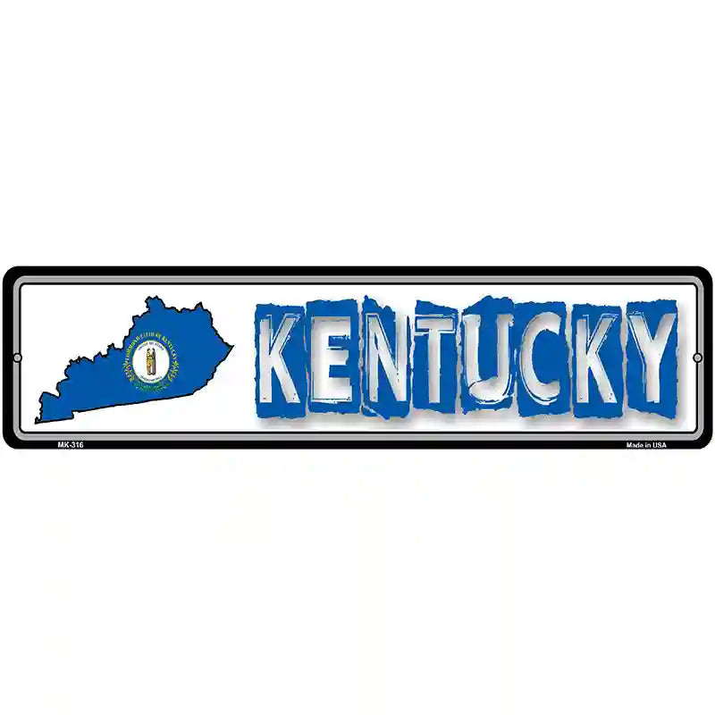 Kentucky State Outline Novelty Metal Vanity Street Sign 12" x 3" (MK)