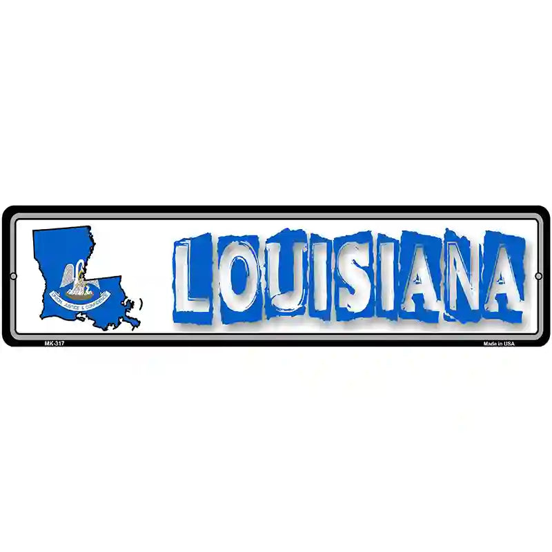 Louisiana State Outline Novelty Metal Vanity Street Sign 12" x 3" (MK)