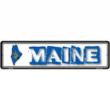 Maine State Outline Novelty Metal Vanity Street Sign 12" x 3" (MK)