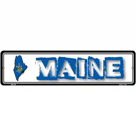 Maine State Outline Novelty Metal Vanity Street Sign 12" x 3" (MK)