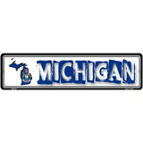 Michigan State Outline Novelty Metal Vanity Street Sign 12" x 3" (MK)