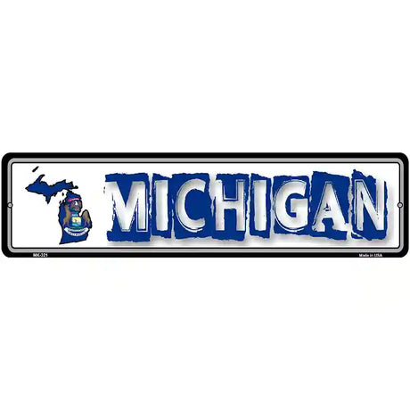 Michigan State Outline Novelty Metal Vanity Street Sign 12" x 3" (MK)