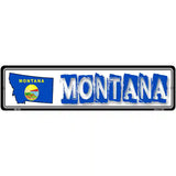 Montana State Outline Novelty Metal Vanity Street Sign 12" x 3" (MK)