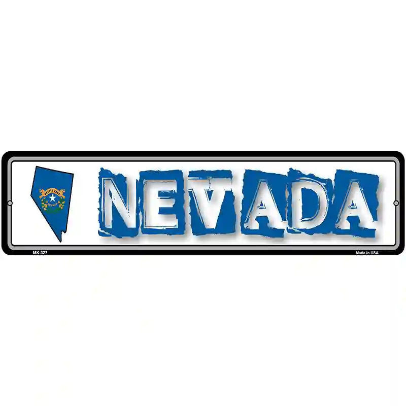 Nevada State Outline Novelty Metal Vanity Street Sign 12" x 3" (MK)