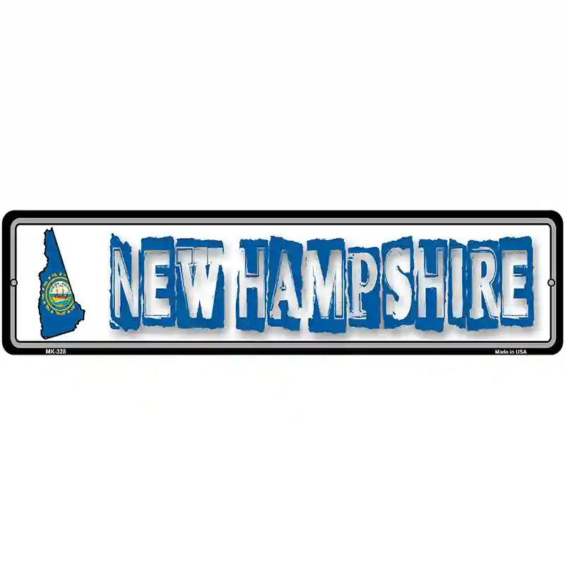 New Hampshire State Outline Novelty Metal Vanity Street Sign 12" x 3" (MK)