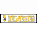 New Jersey State Outline Novelty Metal Vanity Street Sign 12" x 3" (MK)