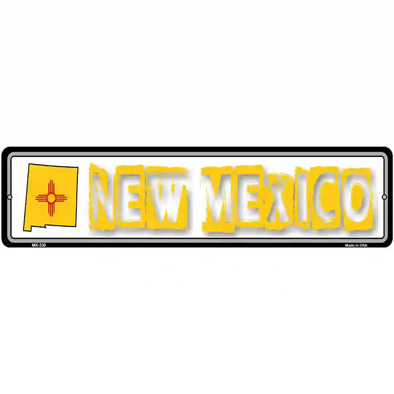 New Mexico State Outline Novelty Metal Vanity Street Sign 12" x 3" (MK)