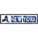 New York State Outline Novelty Metal Vanity Street Sign 12" x 3" (MK)