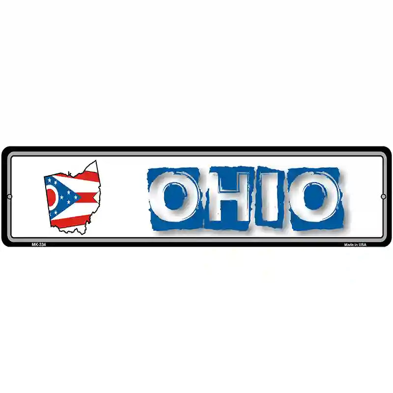 Ohio State Outline Novelty Metal Vanity Street Sign 12" x 3" (MK)