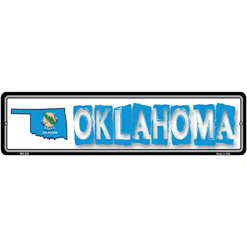 Oklahoma State Outline Novelty Metal Vanity Street Sign 12" x 3" (MK)