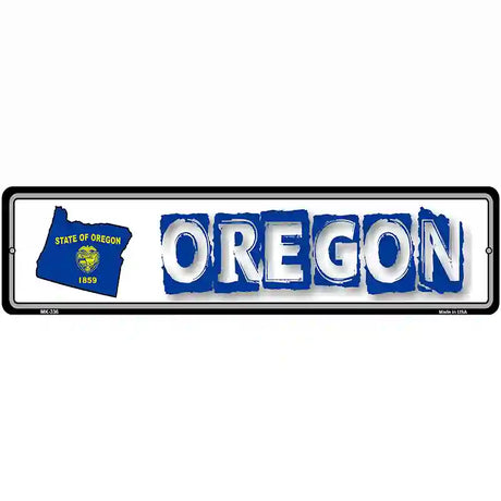 Oregon State Outline Novelty Metal Vanity Street Sign 12" x 3" (MK)