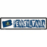 Pennsylvania State Outline Novelty Metal Vanity Street Sign 12" x 3" (MK)