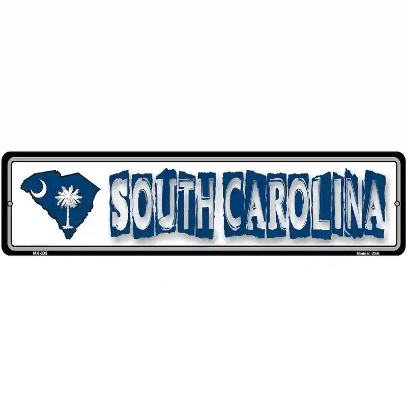 South Carolina State Outline Novelty Metal Vanity Street Sign 12" x 3" (MK)