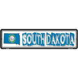 South Dakota State Outline Novelty Metal Vanity Street Sign 12" x 3" (MK)