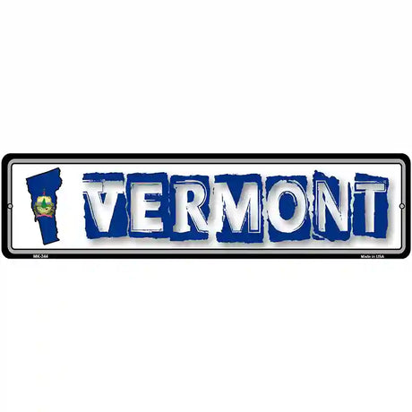 Vermont State Outline Novelty Metal Vanity Street Sign 12" x 3" (MK)