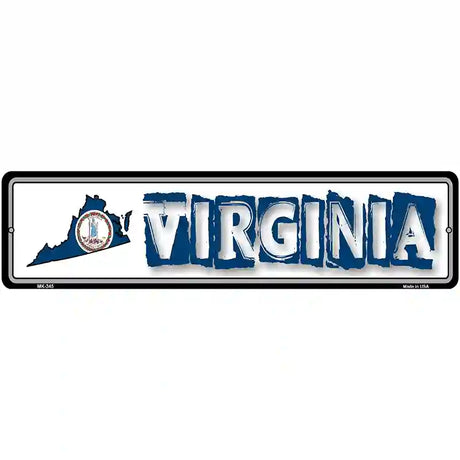 Virginia State Outline Novelty Metal Vanity Street Sign 12" x 3" (MK)