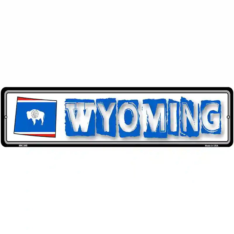 Wyoming State Outline Novelty Metal Vanity Street Sign 12" x 3" (MK)