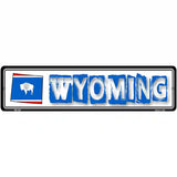 Wyoming State Outline Novelty Metal Vanity Street Sign 12" x 3" (MK)