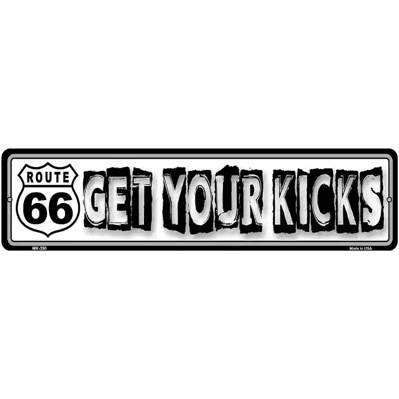 Route 66 Get Your Kicks Novelty Metal Street Sign 12" x 3" (MK)