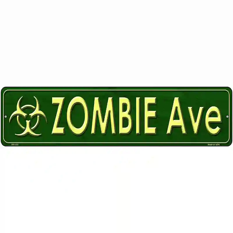 Zombie Ave Metal Novelty Street Sign 12" x 3" (MK)