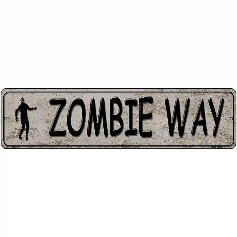 Zombie Way Metal Novelty Street Sign 12" x 3" (MK)