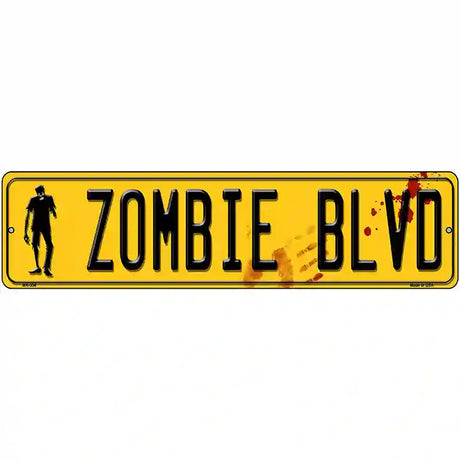 Zombie Blvd Metal Novelty Street Sign 12" x 3" (MK)