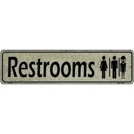 Restrooms Metal Novelty Street Sign 12" x 3" (MK)