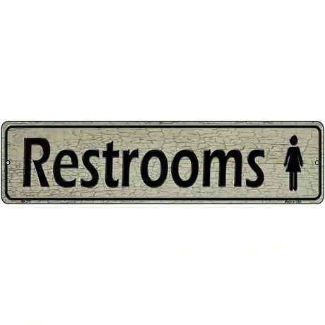 Restrooms Ladies Metal Novelty Street Sign 12" x 3" (MK)