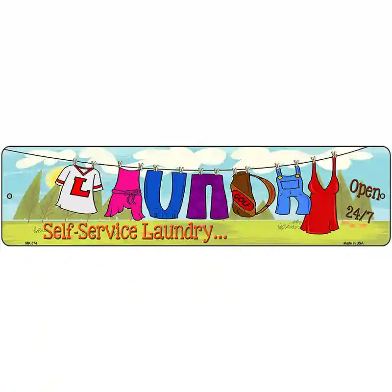 Laundry Metal Novelty Street Sign 12" x 3" (MK)