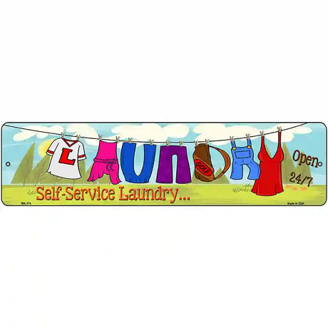 Laundry Metal Novelty Street Sign 12" x 3" (MK)