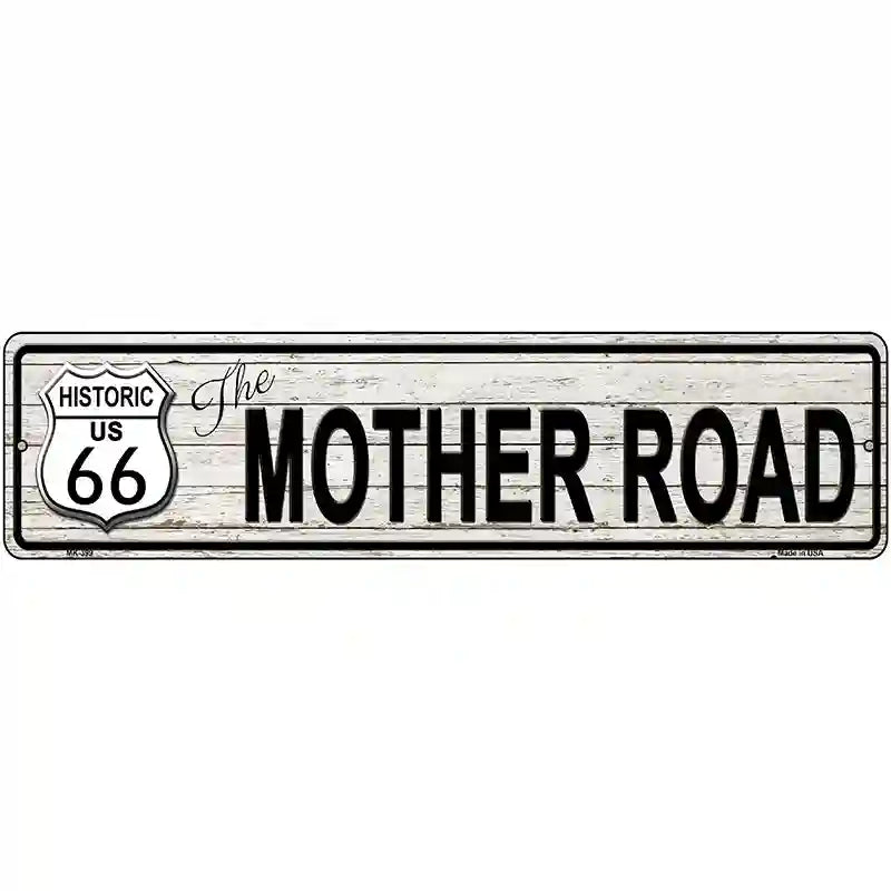 Route 66 Mother Road Grey Metal Novelty Street Sign 12" x 3" (MK)