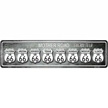 Route 66 Chicago To LA Metal Novelty Street Sign 12" x 3" (MK)