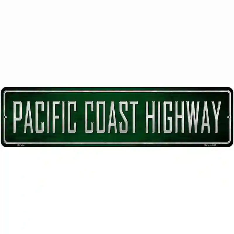 Pacific Coast Highway Metal Novelty Street Sign 12" x 3" (MK)