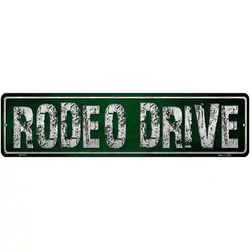 Rodeo Drive Metal Novelty Street Sign 12" x 3" (MK)