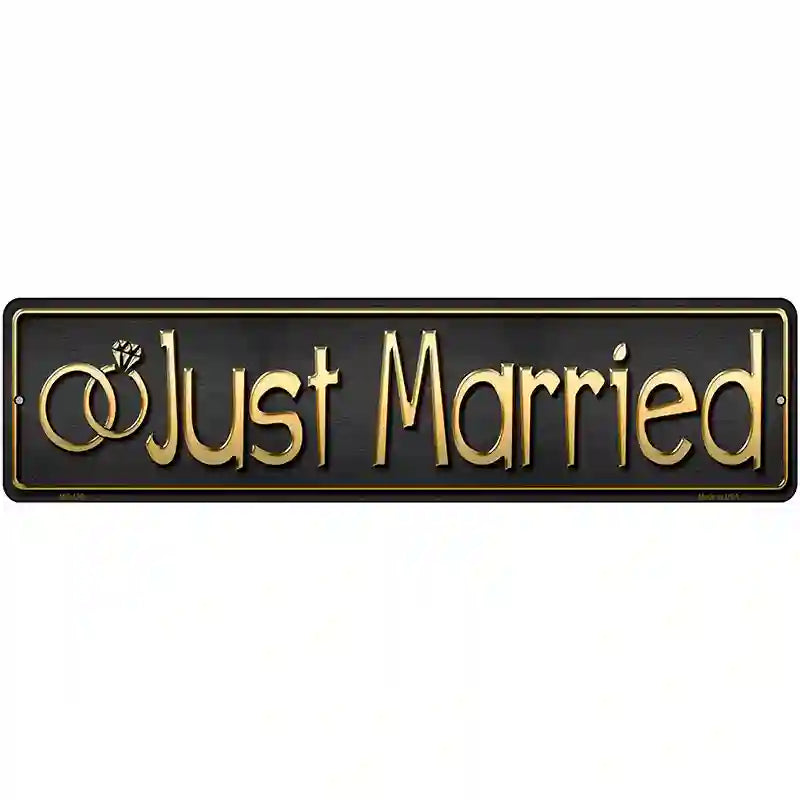 Just Married Metal Novelty Street Sign 12" x 3" (MK)