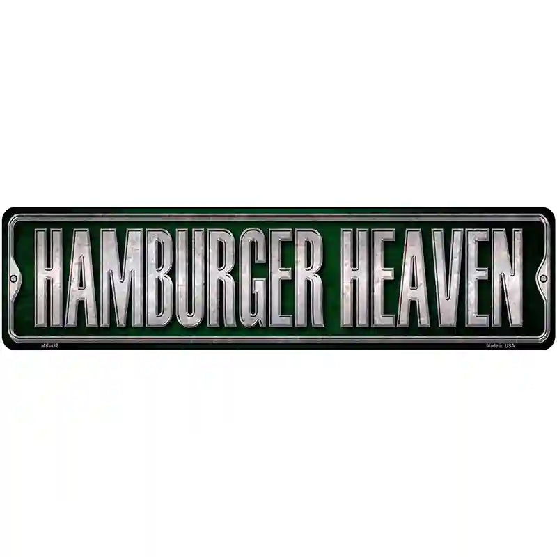 Hamburger Heaven Metal Novelty Street Sign 12" x 3" (MK)