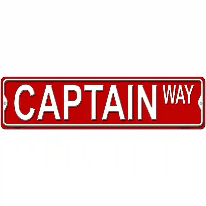 Captain Way Metal Novelty Street Sign 12" x 3" (MK)