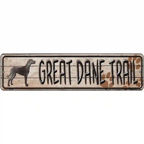 Great Dane Trail Novelty Metal Street Sign 12" x 3" (MK)