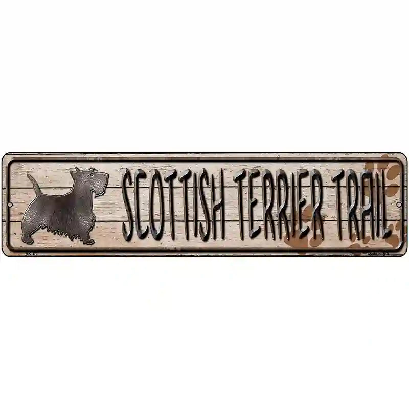 Scottish Terrier Trail Novelty Metal Street Sign 12" x 3" (MK)