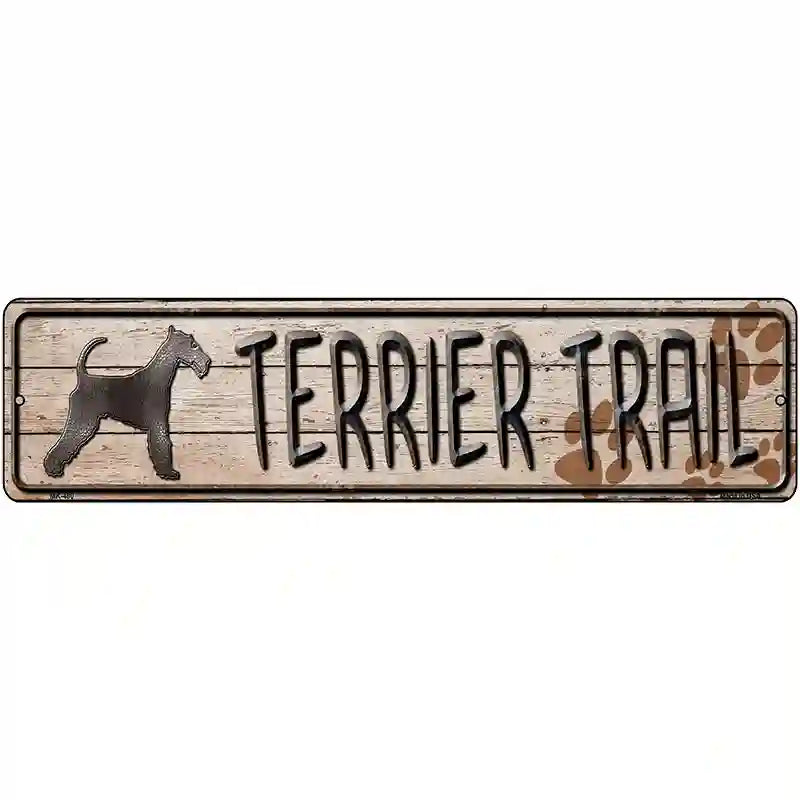 Terrier Trail Novelty Metal Street Sign 12" x 3" (MK)